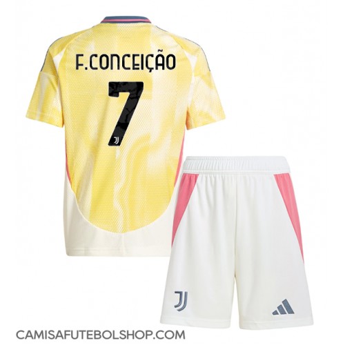 Camisa de time de futebol Juventus Francisco Conceicao #7 Replicas 2º Equipamento Infantil 2024-25 Manga Curta (+ Calças curtas)